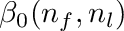 $\beta_0(n_f, n_l)$