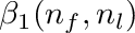 $\beta_1(n_f, n_l)$